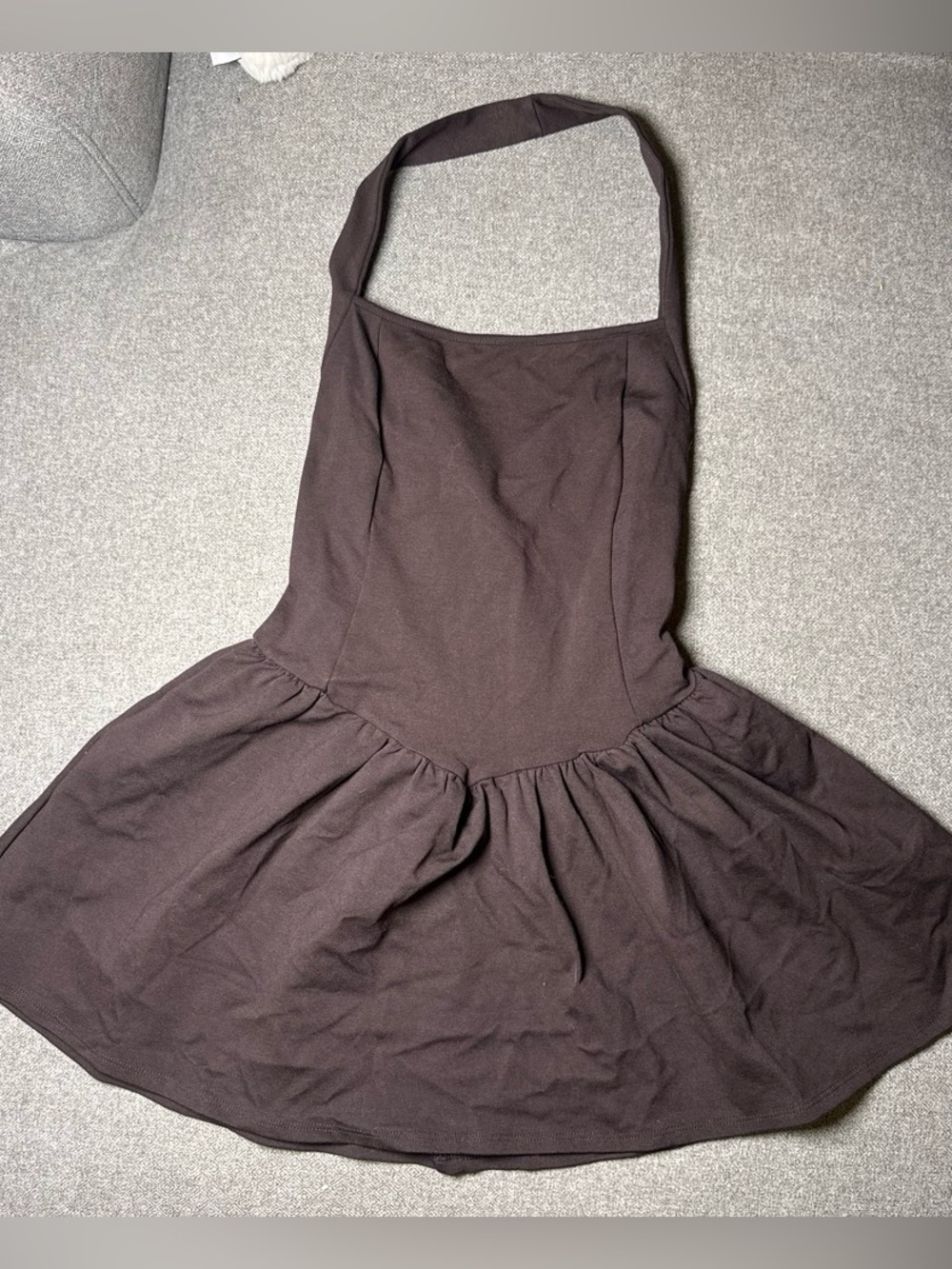AllSaints Brown Fit & Flare Mini Dress Size Small